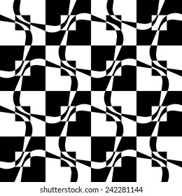 Seamless Square Background. Vector Monochrome Pattern