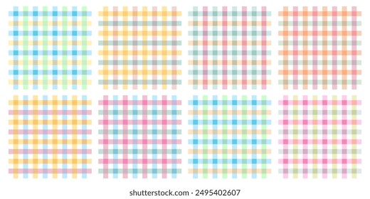 seamless square backgrounds Gingham pattern set. Tartan checked plaids Tablecloth square checkered seamless pattern vintage