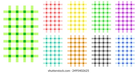 seamless square backgrounds Gingham pattern set. Tartan checked plaids Tablecloth square checkered seamless pattern vintage