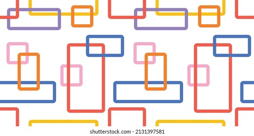 Seamless Square Cildhish Pattern Abstract doodle. Creative minimalist style art background for children