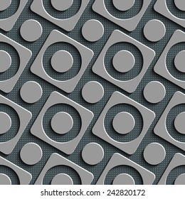 Seamless Square and Circle Pattern. Vector Regular Texture