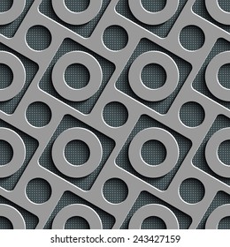 Seamless Square and Circle Pattern. Vector Regular Texture