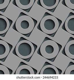 Seamless Square and Circle Pattern. Vector Regular Texture