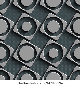 Seamless Square and Circle Pattern. Vector Regular Texture