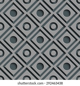 Seamless Square and Circle Pattern. Vector Regular Texture