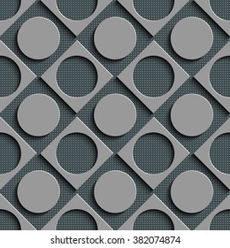 Quadrado sem emenda e padrão de círculo. Textura Regular do Vetor