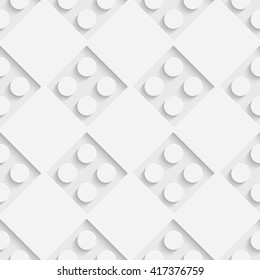Seamless Square and Circle Pattern. Vector Soft Background. Regular White Texture