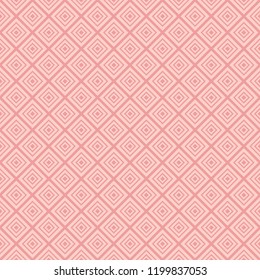 Seamless square diagonal pattern vector. Line square offset rose gold on pink background. Design print for tile, mosaic, textile, wallpaper, background. Set 5