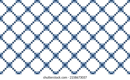 Seamless square dotted lines geometric pattern. Vector Illustration.