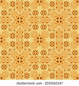Seamless square ethnic pattern, Vector embroidery inspired design for fashion clothes, textile, fabric, decoration background.