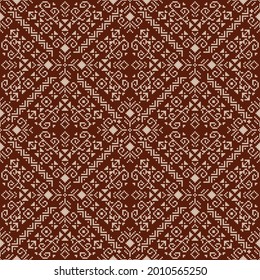 Seamless square ethnic pattern, Vector embroidery inspired design for fashion clothes, textile, fabric, decoration background.