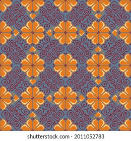 Seamless square ethnic pattern, Vector embroidery inspired design for fashion clothes, textile, fabric, decoration background.