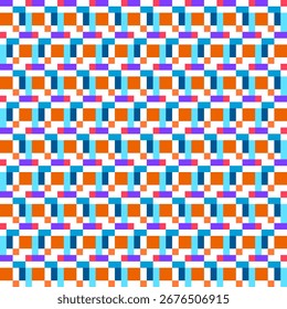 SEAMLESS SQUARE GEOMETRIC SHAPES PATTERN TEXTURE COLORFUL TEMPLATE ABSTRACT BACKGROUND TRENDY DESIGN VECTOR