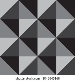 Seamless square geometric vector pattern in black, white and grey color