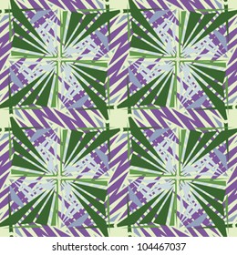 Seamless square green pinwheels in background wallpaper pattern