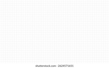 Seamless square grid background with empty space. Design of square graph paper, school math sheet, grid paper sheet, notebook pattern, architectural graph paper. Vector illustration.