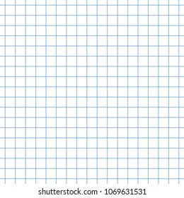 Seamless square grid graph paper pattern in blue