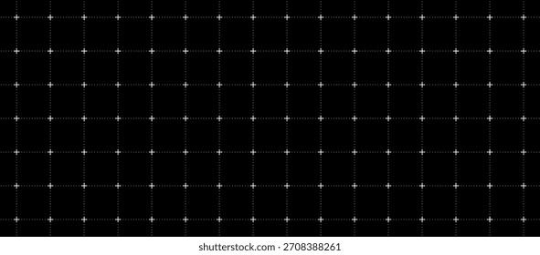 Textura cuadrada perfecta de la cuadrícula, hoja de papel de línea de cuadrícula con cruces y líneas de puntos, tecnología virtual interfaz de usuario futurista HUD grid, diseño de ciencia de alta tecnología, dibujo y borrador de arquitectura