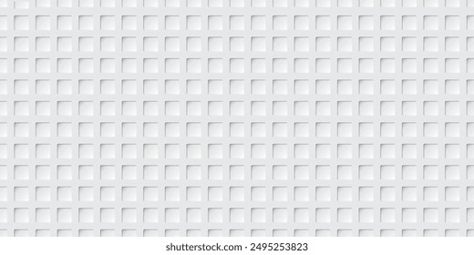 Ilustración gráfica de fondo gris de estilo de corte de papel de patrón de ranura cuadrada sin costuras.