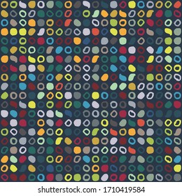 Nahtlose quadratische, handgezeichnete Schreibe-Doodle-Form Mosaik Geo-Muster. Sketchy-ile Druck. Trendy deco geometrische Zufallswiederholung Vektorillustration Muster.