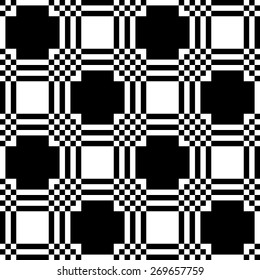 Seamless Square Pattern. Abstract Black and White Background