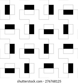 Nahtloses quadratisches Muster. Abstrakter schwarz-weißer Hintergrund. Vektorgrafik