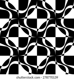 Seamless Square Pattern. Abstract Black and White Background. Vector Regular Texture