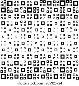 Seamless Square Pattern. Abstract Black and White Background. Vector Regular Texture