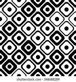 Seamless Square Pattern. Abstract Black and White Background. Vector Regular Texture