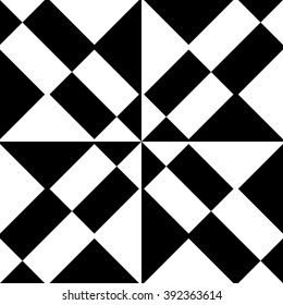 Seamless Square Pattern. Abstract Black and White Background. Vector Regular Texture