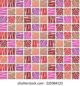 Seamless Square Pattern. Abstract Monochrome Background. Vector Regular Texture