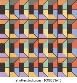 Seamless square pattern. Abstract stripes endless background. Vector regular texture for prints