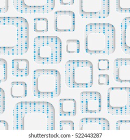 Seamless Square Pattern. Abstract Web Background. Modern Stylize Wallpaper. 3d Tech Design. Wrapping Paper Texture
