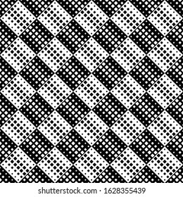 Seamless square pattern background - black and white abstract vector graphic