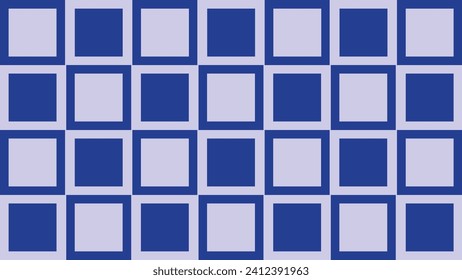 Seamless square pattern background with an evenly spaced combination of dark and light blue colors creates a harmonious and visually appealing appearance in the design.