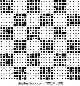 Seamless Square Pattern. Black and White Regular Texture