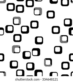 Seamless square pattern in black and white colors