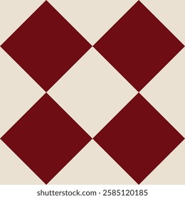 Seamless square pattern, checkered fabric print, wallpaper, vector illustration in cherry red and white alpine oats