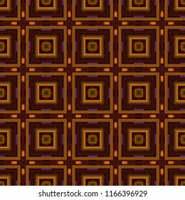 Seamless square pattern from geometrical abstract ornaments multicolored on a dark background. Vector illustration. Suitable for fabric, wallpaper and wrapping paper