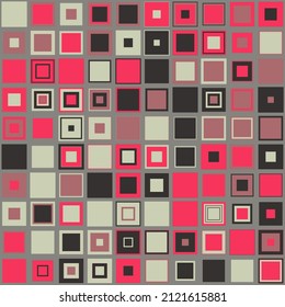 Seamless square pattern with simple shapes. Vector design