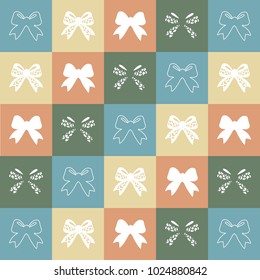 Seamless square pattern with stylish little bows