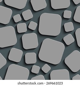Seamless Square Pattern. Vector Background. Gray Regular Texture