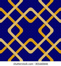 Seamless Square Pattern. Vector Background in blue and yellow tones