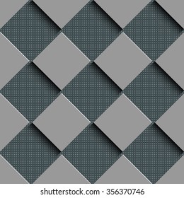 Seamless Square Pattern. Vector Background. Gray Regular Texture