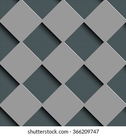 Seamless Square Pattern. Vector Background. Gray Regular Texture