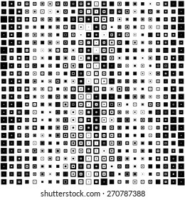 Seamless Square Pattern. Vector Black and White Background