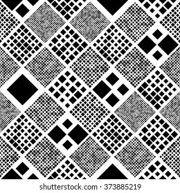 Seamless Square Pattern. Vector Black and White Background
