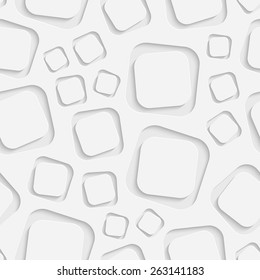 Seamless Square Pattern. Vector Soft Background. Regular White Texture