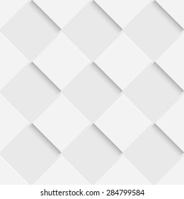 Seamless Square Pattern. Vector Soft Background. Regular White Texture