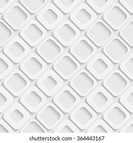 Seamless Square Pattern. Vector Soft Background. Regular White Texture